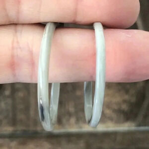 Gray Grey & Black Swirl Tortie Circle Hoop Acrylic Resin Earrings NWT